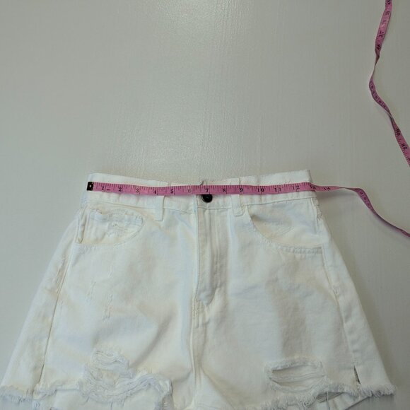 NWOT Buddy Love Size 27 White Denim Cut Off Shorts - Picture 11 of 14